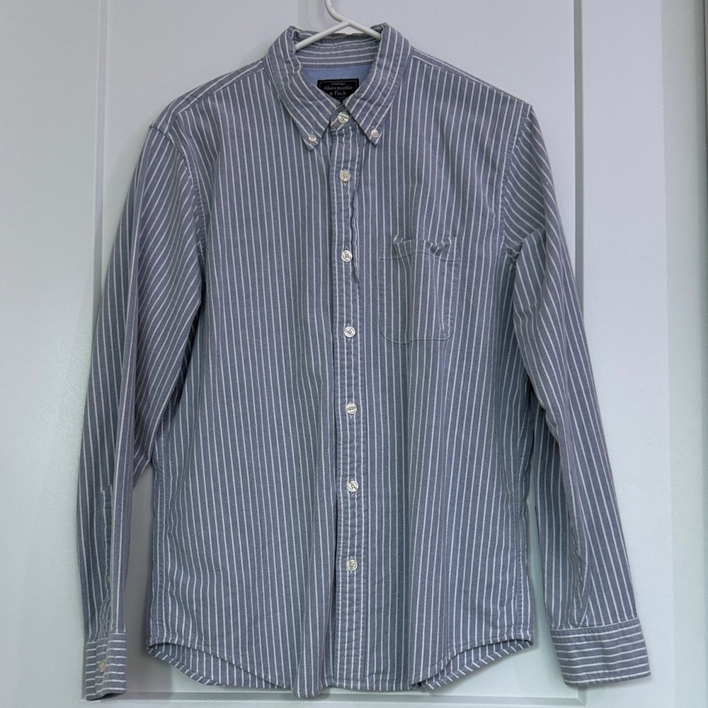 Abercrombie Classic Blue and White Striped Shirt